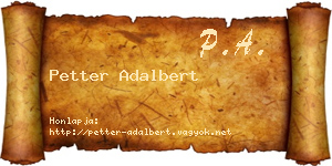 Petter Adalbert névjegykártya